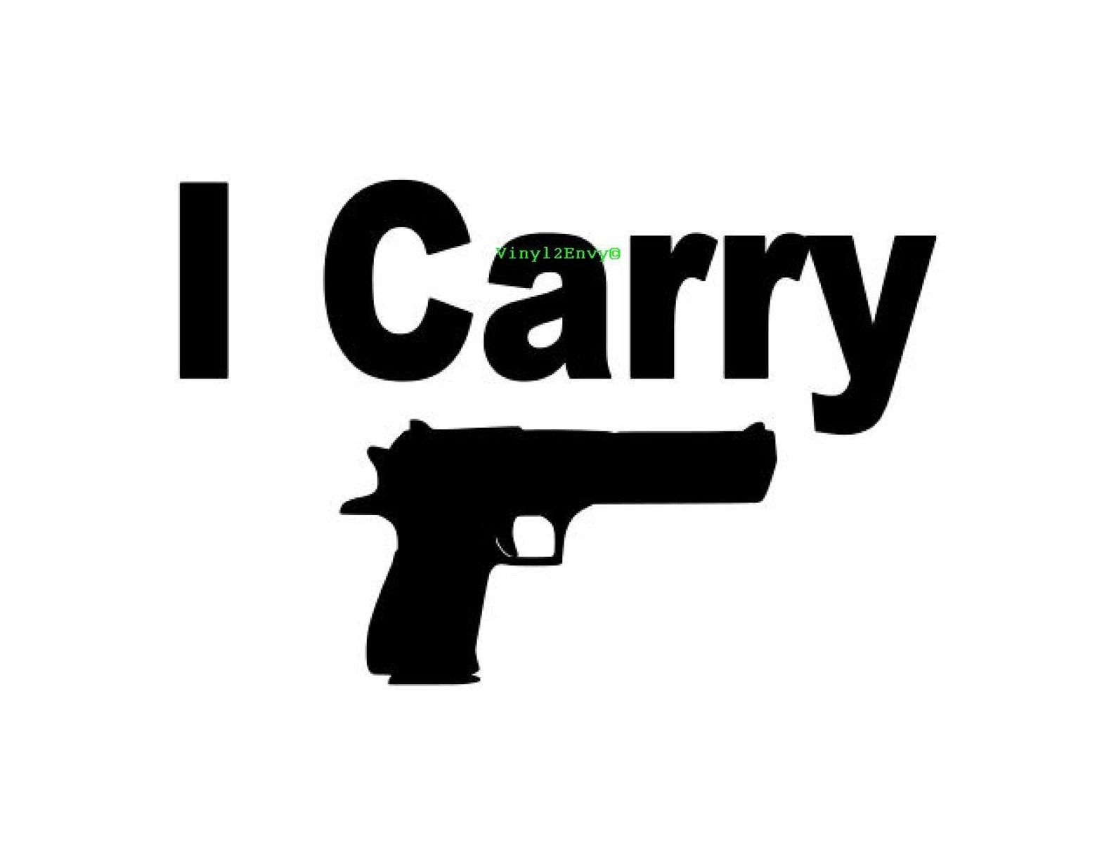I Carry Gun Decal Car Decal Vinyl Car Decals Window Etsy