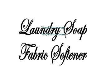 Laundry Room Labels, Laundry Soap, Fabric Softener - Wall Decal - Laundry Jar Decals, Jar Labels, Laundry Room Decal, Laundry Room Decor