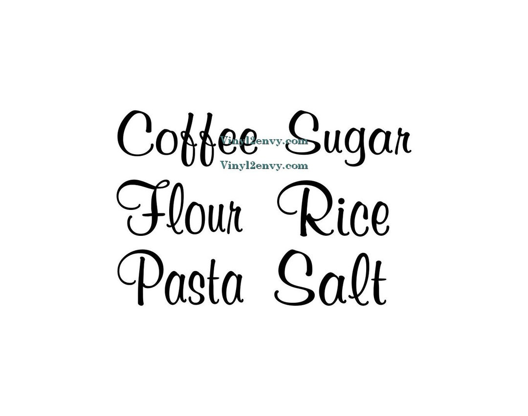 Kitchen Jar Labels Kitchen Bin Labels Decals Vinyl Decal Etsy
