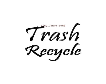 Trash and Recycle Bin Labels Decals - Vinyl Decal Stickers