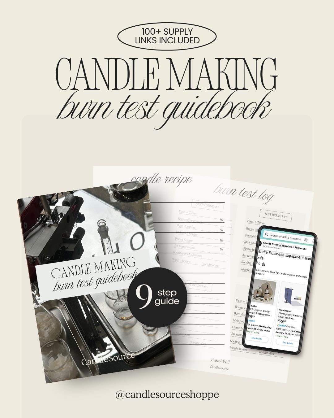 Candle Making Burn Test Logbook, Candle Business Logbook, Candle ...