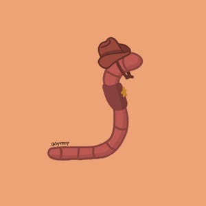 Adesivo à prova d'água Sheriff Worm