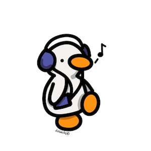 Waterdichte sticker muziek eend