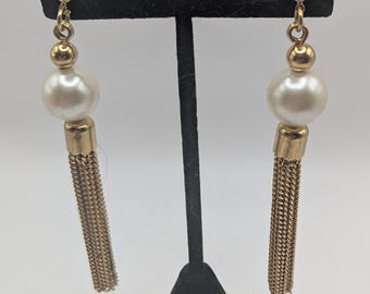 Vintage Napier Park and Gold Tone Earrings, Pierced