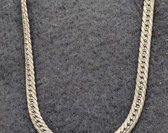Mid-century Coro Signed 14" Sterling Silver Curb Chain Necklace