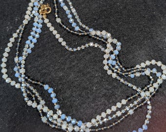 Loft Signed 58" Beaded Necklace in Shades of Denim