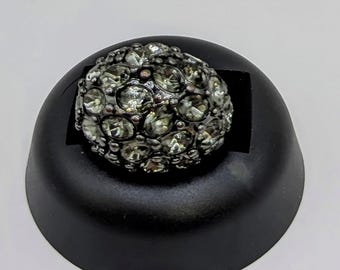 Kenneth Jay Lane Dark Crystal Pave Dome Ring, size 8.5
