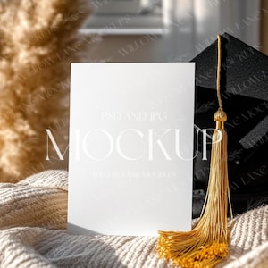 grad einladen Mockup, Briefpapier Mockup, Graduierung Einladungskarte Mockup, grad Party Einladung Mockup, Photoshop grad PSD FlatLay Mockup
