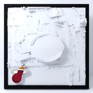 Miami Heat Kaseya Center 3D Topographic Map Wall Art, Personalized