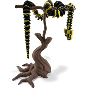 Jungle Carpet Python Figurine with Display Stand, Glass Eyes, 3D Printed