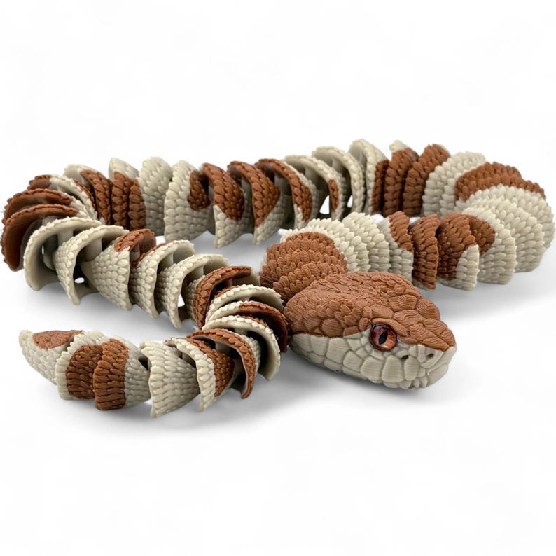 3D Printed Copperhead Snake - Realistic Articulated Model With Glass ...