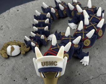 3D Printed USMC Dragon Figurine - United States Marine Corps Tribute