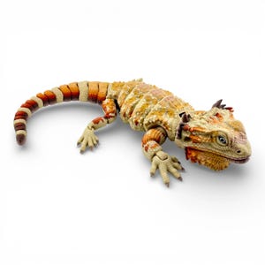 Bearded Dragon Figurine, Brick Morph, 17 Inch Realistic Lizard, 3D Printed
