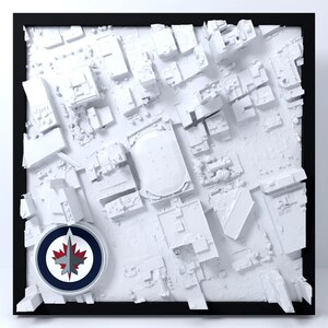 Winnipeg Jets Canada Life Centre 3D Topographic Map Wall Art, Personalized