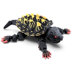 Articulated 3D Printed Alligator Snapping Turtle – Black Autumn Morph (6 Inch)