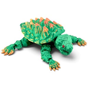 Articulated 3D Printed Alligator Snapping Turtle – Silk Green Autumn Morph (6 Inch)