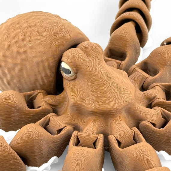 Octopus Sculpture, 3D Printed Marine Life Decor, USA Made Ocean Animal Figurine Gift