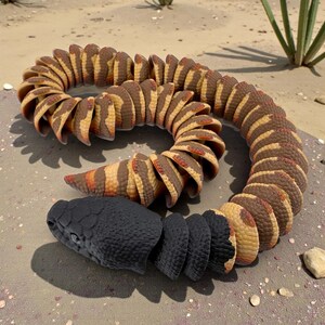 3D Printed Black-Headed Python - Autumn Morph (24 Inches Long)