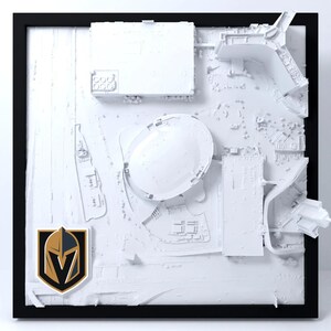 Vegas Golden Knights T-Mobile Arena 3D Topographic Map Wall Art, Personalized