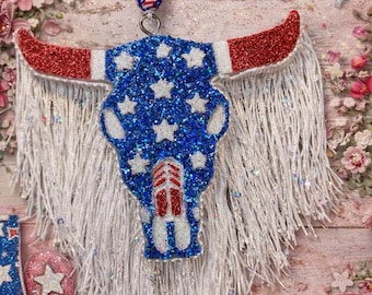 Teschio di toro patriottico per auto