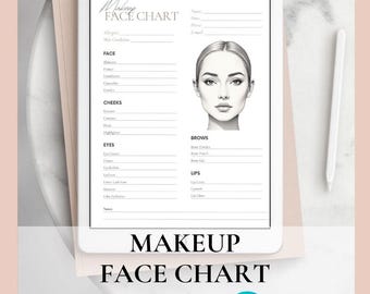 Modello di grafico del viso per il trucco / Modulo di consulenza per la sposa (MODELLO CANVA)