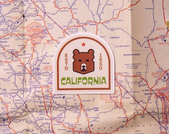 California Vinyl Decal | Bear Waterproof Laptop Sticker