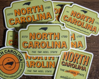 North Carolina Waterproof Decal | Laptop Sticker