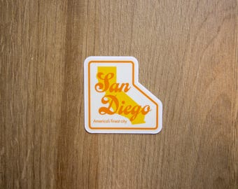 San Diego, California Vinyl Decal | America's Finest City Waterproof Laptop Sticker