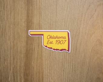 Oklahoma Vinyl Decal | Sooner State Waterproof Laptop Sticker