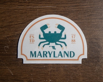 Maryland vinyl decal | Blue Crab Waterproof Laptop Sticker
