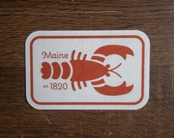 Maine Vinyl Decal | Lobster Waterproof  Laptop Sticker
