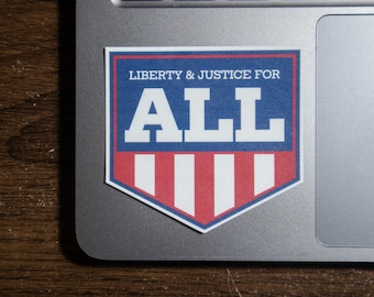 Liberty and Justice for All Waterproof Decal | USA Laptop Sticker