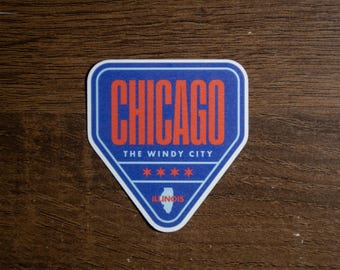 Chicago, Illinois Vinyl Decal | Windy City Waterproof Laptop Sticker