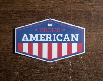Proud American Waterproof Decal | United States Laptop Sticker