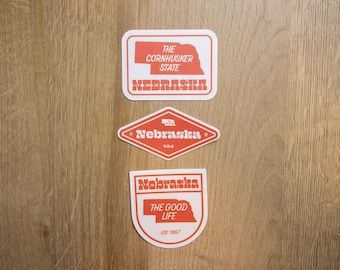 Nebraska Vinyl Decal | The Good Life Waterproof  Laptop Sticker
