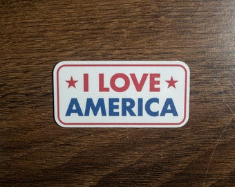 I Love America Sticker | Proud American Waterproof Laptop Sticker
