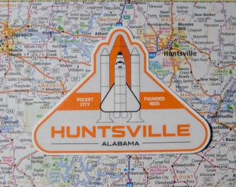 Huntsville, Alabama Vinyl Decal | Rocket City Waterproof Laptop Sticker