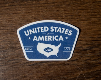 USA Badge Vinyl Decal | United States Waterproof Laptop Sticker