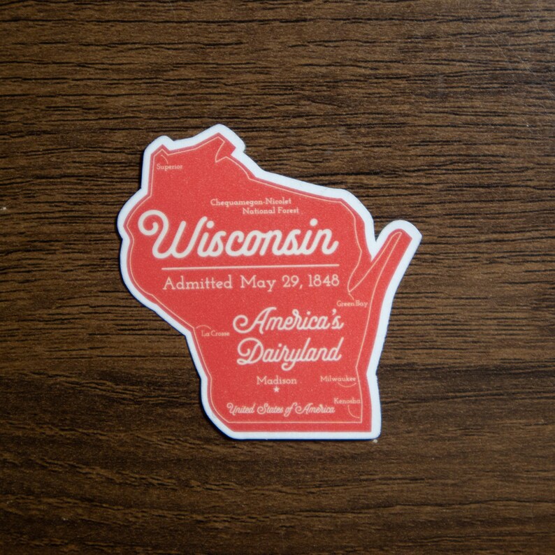 Wisconsin Madison Sticker Wisconsin Sticker - Etsy