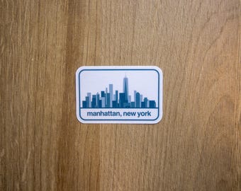 Manhattan, New York Skyline Vinyl Decal | Waterproof Laptop Sticker