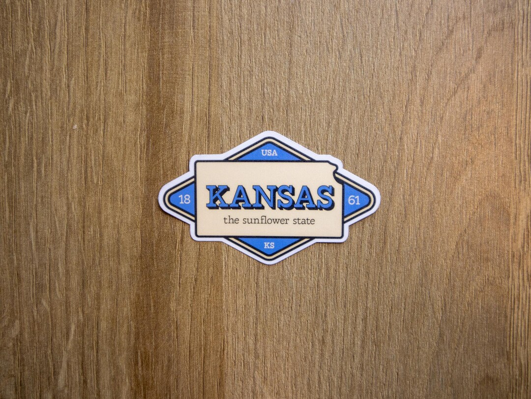 Surf Kansas Sticker Kansas Vinyl Decal | Sunflower State Waterproof Laptop Sticker - Etsy
