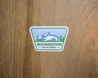 Washington Vinyl Decal | Mount Rainer Waterproof Laptop Sticker