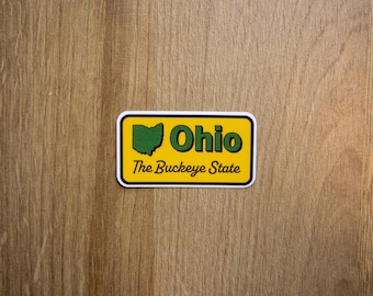 Ohio Vinyl Decal | Buckeye State Waterproof Laptop Sticker