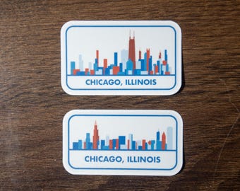 Chicago, Illinois Skyline Vinyl Decal | Chicago Waterproof Laptop Stickers