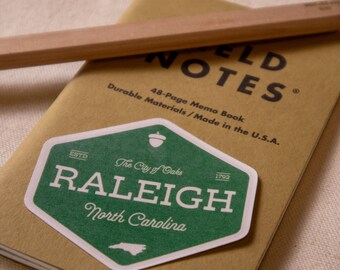 Raleigh, North Carolina Vinyl Decal | City of Oaks Waterproof Laptop Sticker