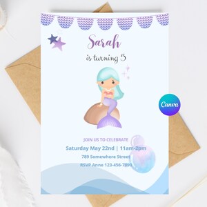 Mermaid Birthday Party Invitation