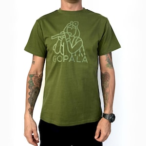 Man Gopala rubber LOGO cotton T-shirt