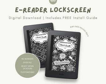 Individuell gestaltete Kindle Lockschirmfolie: Komposition Notizbuch Hülle (Digitaler Download)