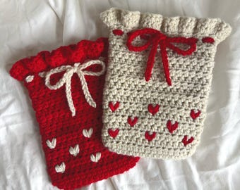 Handgefertigte häkeln Herz Buchhülle | Kindle Hülle | Valentinstag Geschenk