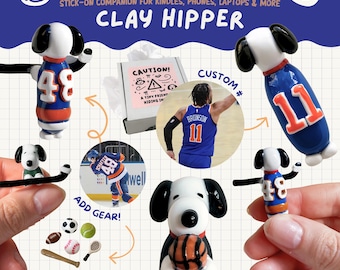 Custom Sports Hipper | Snoopy & Miffy Clay Charm | NY Knicks Gift | Personalized Colors | World Cup | Basketball, Hockey, Football Merch